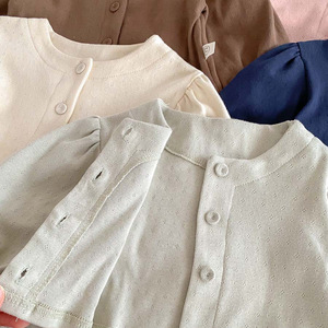 Automne nouvelles filles col rond veste printemps bébé Cardigan <span class=keywords><strong>manteau</strong></span> hauts coton bébé vêtements - Product Image 6