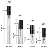 Mini flacon de parfum transparent 2ml 3ml 5ml 10ml, tube en verre vide, atomiseur testeur pour emballage de parfum, emballé en boîte