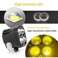 Luz de Trabajo LED para Auto, Motocicleta, 8-80v, 3 Pulgadas, 40W, Amarilla, Proyector, Lente de Proyección, Todoterreno, 4X4, 4WD