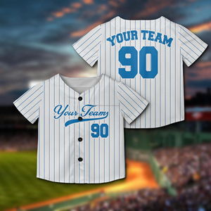 Nom et numéro de l'équipe personnalisés maillot de baseball à fines rayures maillot de sport pour les fans de baseball de couleur de ligne à rayures personnalisées - Product Image 4