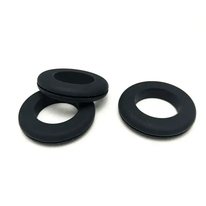 Black Silicone wire cable grommet OEM customized design silicone rubber ring / sealing plug / gasket / washer / grommet