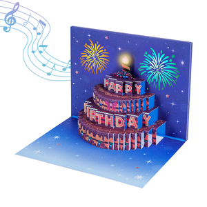 Tarjeta de <span class=keywords><strong>Cumpleaños</strong></span> Musical de 90 Grados para Niños, de Papel, con Corte Láser, Iluminada, Pop-Up, Hecha a Mano, Inflable, Impresión Digital a Color CMYK - Product Image 3