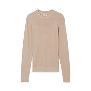 Suéter de Cuello Redondo de Doble Punto para Hombre en Color Taupe, Cálido para Invierno, Reversible, Mezcla de Algodón y Poliamida, Transpirable - Product Image 1