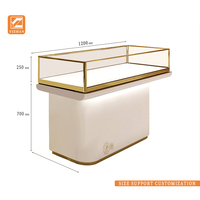 Dernière vitrine de bijoux en verre or rose de luxe Boutique élégante Design d'intérieur avec éclairage LED Bijouterie de luxe