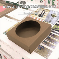 Carpeta de Papel Kraft Reciclable al por Mayor con Hebilla de Lazo, Posavasos Desvanecibles, Forma Personalizable, Impresión de Logotipo, Cartera para Velas