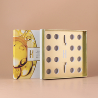 Boîte à tiroirs BRAVO haut de gamme faite à la main avec gaufrage, feuille d'or, revêtement brillant UV, doublure en éponge, 301,5g, pour cosmétiques, thé, sérum, cadeau