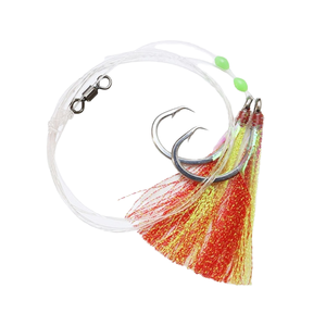 Alpha STOCK 4/0 6/0 Hameçons à bec en acier <span class=keywords><strong>au</strong></span> carbone pour la pêche <span class=keywords><strong>au</strong></span> snapper, avec flasher rouge et jaune pour la pêche en eau salée, 2 pièces/sac - Product Image 4