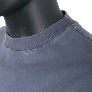 Camiseta TOPSHOW Personalizada 100% Algodón, Estilo Jersey, Manga Corta, Cuello Redondo, Lavado Ácido, Vintage, Lisa - Product Image 3