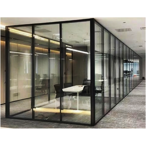 120 मिमी आधुनिक साउंडप्रूफ डबल ग्लास विभाजन दीवार कार्यालय गोदाम और कार्यालय के लिए एल्यूमीनियम फ्रेम के साथ - Product Image 1