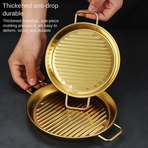 <span class=keywords><strong>Assiette</strong></span> Ronde en Acier Inoxydable Écologique de Style Coréen pour les Frites et le Poulet Frit Utilisation en Restaurant - Product Image 2