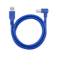 Câble USB 3.0 Type A vers B mâle à angle droit pour imprimante, scanner, 5 Gbps, 1,5 mètre, plaqué or, pour disque dur