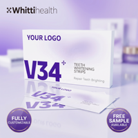 Tiras Blanqueadoras de Dientes Profesionales Premium V34, Blanqueamiento Suave, Sonrisa Brillante, Tiras Blancas, Blanqueamiento Dental, Empaque Personalizado en Caja
