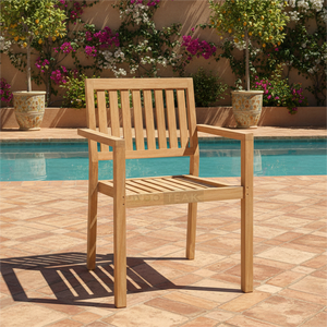 Silla de Comedor Ligera y Cómoda Lyvia con Encanto Rústico, Elegancia Refinada y Artesanía Duradera en Madera de Teca para Jardín y Patio - Product Image 5