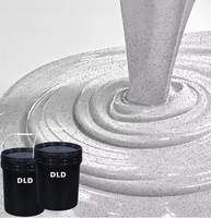 Revêtement de sol en résine époxy DLD Ultra-Gloss Calacatta Marble |   Peinture auto-nivelante au sable de quartz coloré pour intérieur/extérieur