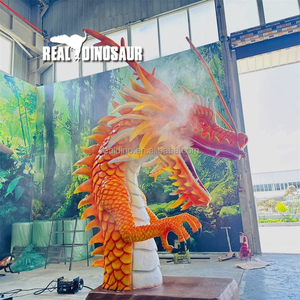 ドラゴンヘッド煙とライト付きライフサイズアニメドラゴンモデル - Product Image 1