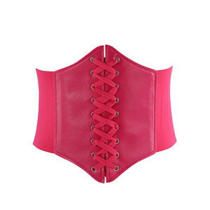 Y302001 OEM hecho a mano personalizado mujer moda cintura Cinch encaje hasta elástico Waspie corsé disfraz cinturón - Product Image 2