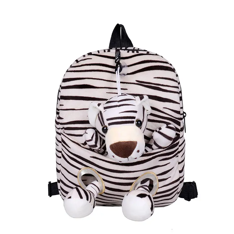 Autumn and Winter New Cartoon Plush Children's Bag Boys and Girls Kindergarten School Bag Animal Small Backpack