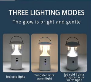 Nouvelle lanterne de camping portable rechargeable en tungstène à 12 LED avec 3 modes pour la randonnée en plein air, les tentes et les lampes suspendues - Product Image 4