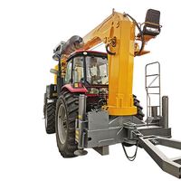 Fabrika fiyat 3 Ton 5 Ton kereste vinci Mini tekerlekli traktör vinç fiyatı toprak burgu