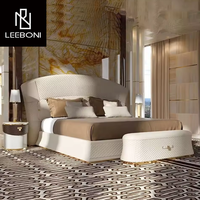 Lit King Size Moderne de Luxe Offre Spéciale Lits Doubles Couleur Beige