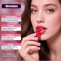 Gommes à la créatine monohydratée 5000 MG par portion, saveur fraise, sans sucre, sans gluten, collagène, BCAA, 60 unités, complément alimentaire