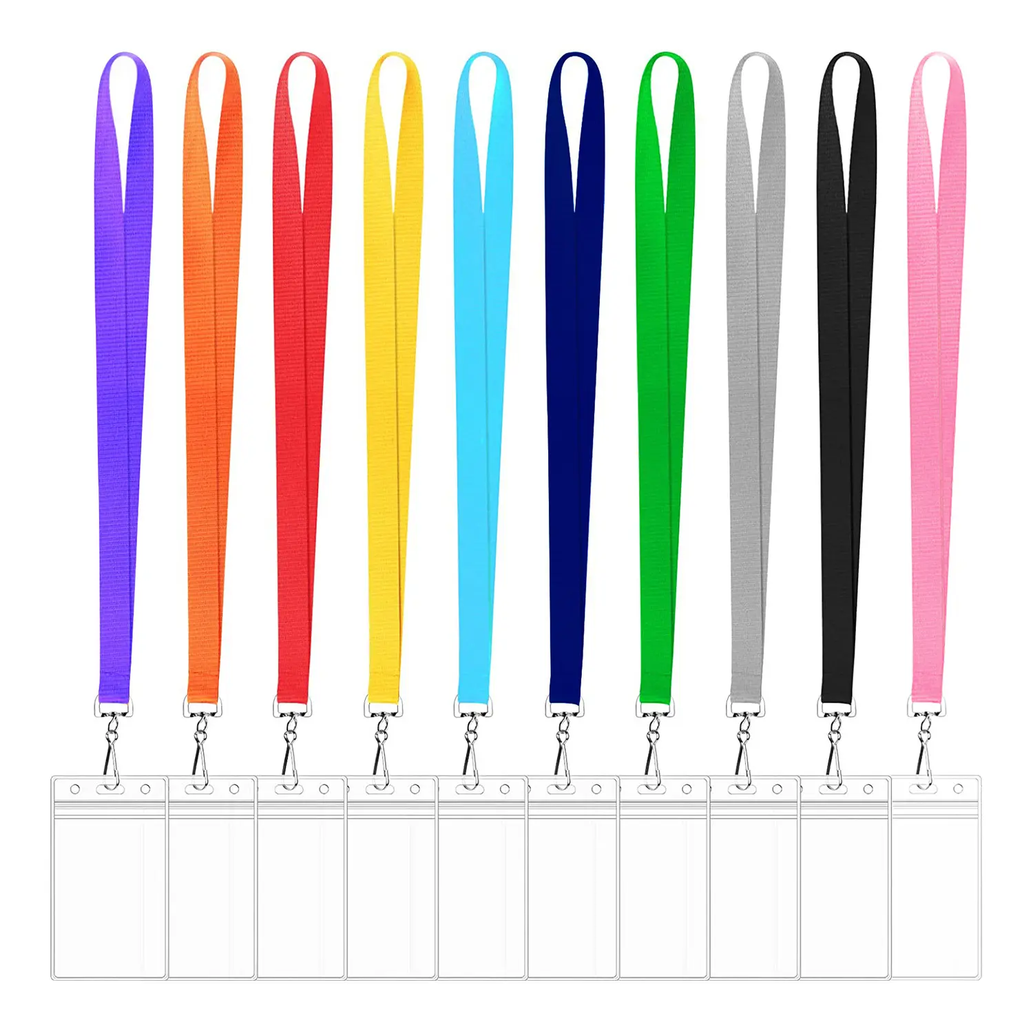 Farbiges Polyester-Lanyard mit individuellem Logo vollfarbiges Sublimations-Lanyard PVC transparenter Kartenhalter Werbeveranstaltungen Versorgung