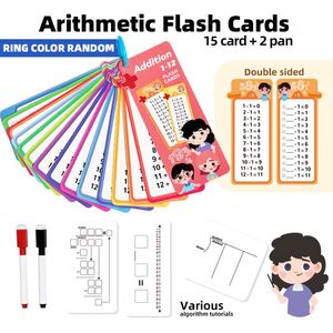 5 Tipos de Tarjetas de Memoria Flash de Matemáticas con Fracciones, Sumas, Restas, Multiplicaciones y Divisiones, con 2 Marcadores de Borrado en Seco - Product Image 3