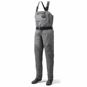 Combinaison de pêche à la mouche 2023, pantalon de pataugeoire imperméable à 3 couches avec bottes en néoprène, taille et poitrine