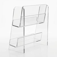 Présentoir professionnel en acrylique multi-niveaux transparent pour brochures, support de table pour prospectus, idéal pour les entreprises