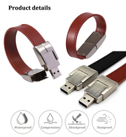 Flashdisk Kulit OEM Bentuk Gelang, Hadiah Pernikahan, Daya Tahan Lama, Logo Custom, USB 2.0, Kapasitas Asli, Pen Drive USB 64gb