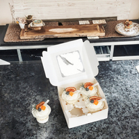 Scatola per Cupcake Sensu di Alta Qualità, 12 Fori, Autoassemblante, Biodegradabile, Riutilizzabile, Rettangolare, con Finestra in Cartone e Rivestimento in Spugna, Stampa Offset