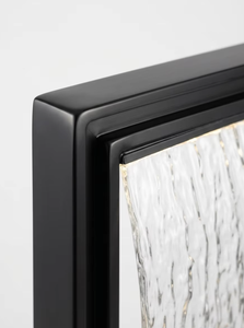 Paravent en verre illuminé moderne avec cadre en acier inoxydable et verre texturé ondulé pour villa, restaurant, bureau - Product Image 5