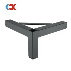 Accesorios de Metal cromado para muebles, patas para sofá, mesa y armario, tubo cuadrado contemporáneo