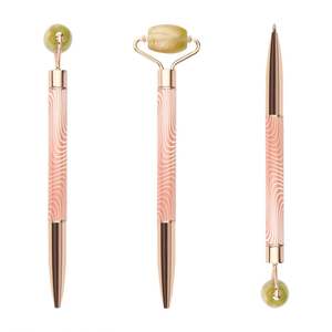 Stylos à bille personnalisés en gros avec logo imprimé, stylo de massage facial de luxe en jade, stylos mignons et amusants à faire soi-même - Product Image 5