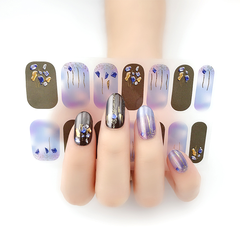 Beautysticker 2020, высококачественные обертки для ногтей с украшением, 3D клейкие Полные наклейки для ногтей, маникюр