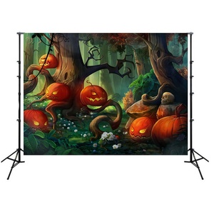 Halloween citrouille lanterne lune arbre squelette crâne forêt bébé toile de fond photographie fond Photo Studio Photophone - Product Image 5