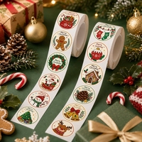 Autocollants décoratifs personnalisés de Noël, d'Halloween et de fêtes, autocollants mignons pour sceller, étiquettes adhésives imperméables pour emballages