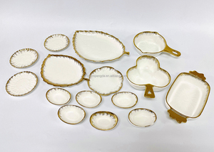 Qiaozhao — assiettes de table en <span class=keywords><strong>porcelaine</strong></span> personnalisées, bol de Stock en <span class=keywords><strong>porcelaine</strong></span>, assiettes de Restaurant en céramique, à bord doré - Product Image 3