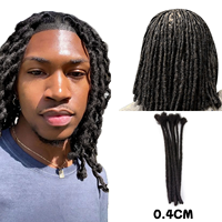 100% cheveux humains Dreadlocks Extensions entièrement faits à la main 0.2cm 0.4cm 0.6 cm/0.8cm épaisseur 100% vrais cheveux humains Dreadlocks Locs
