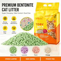 Snelklonterende, stofvrije, doorspoelbare tofu-kattenbakvulling, zeer absorberend, 2,6 kg/zak, plantaardig, OEM, op maat gemaakte fruitscent kattenbakvulling