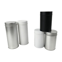 Boîte en métal cylindrique en stock, personnalisable, conteneur de stockage multi-usages pour aliments secs et emballage cadeau
