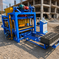 Machine automatique de fabrication de blocs de béton par vibration QTJ4-25, machine à briques creuses, pavés et bordures en béton, machine à blocs de ciment avec PLC
