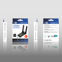 Gigabit Dual-Band 1300M Computadora sin disco Receptor USB WiFi Tarjeta de red inalámbrica 5G para computadora portátil MT7612UN Productos en stock