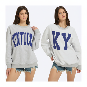 Sudadera de algodón 100% para mujer, Jersey ligero de manga larga con cuello simulado y logotipo personalizado para otoño e invierno, logotipo personalizable - Product Image 2