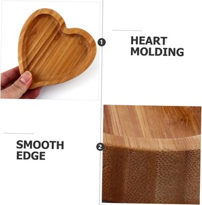 Plateau de service en bambou durable et écologique de 8 pouces, polissage lisse, design européen en forme de cœur pour les fêtes - Product Image 6