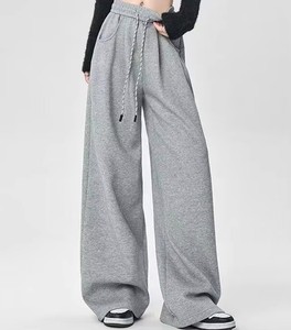<span class=keywords><strong>Pantaloni</strong></span> Jogger Larghi a Vita Alta in 100% Poliestere, Anti-Piega, Tinta Unita, Stile Cargo Vintage Streetwear, Estivi - Product Image 1