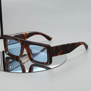 Gafas de Sol Punk Vintage 2025 con Logotipo Personalizado, Montura Grande, UV400, Parte Superior Cuadrada y Plana, para Hombre y Mujer - Product Image 1