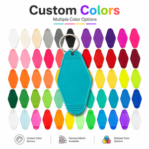 Porte-clés en plastique personnalisé avec logo, style motel vintage, plusieurs couleurs, porte-clés rétro personnalisé pour hôtel, pour cadeau promotionnel en gros - Product Image 2