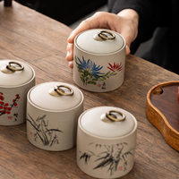 Recipiente Hermético de Cerámica Pequeño, Hecho a Mano, de Lujo, para Almacenamiento de Té, Estilo Retro Kung Fu