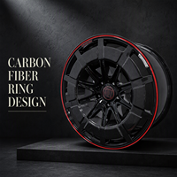 Jantes en alliage forgées PWC noires et rouges à rayons multiples, OEM ODM, vente en gros, fourniture directe usine pour programme de distribution de tuning et de rechange